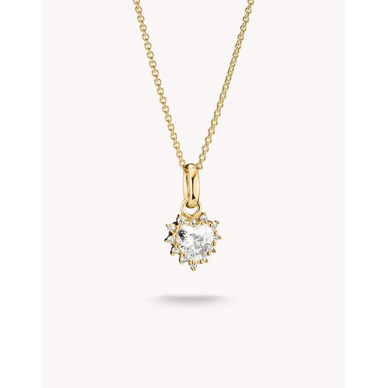 Thomas Sabo Chain with white heart-cut zirconia in yellow gold,