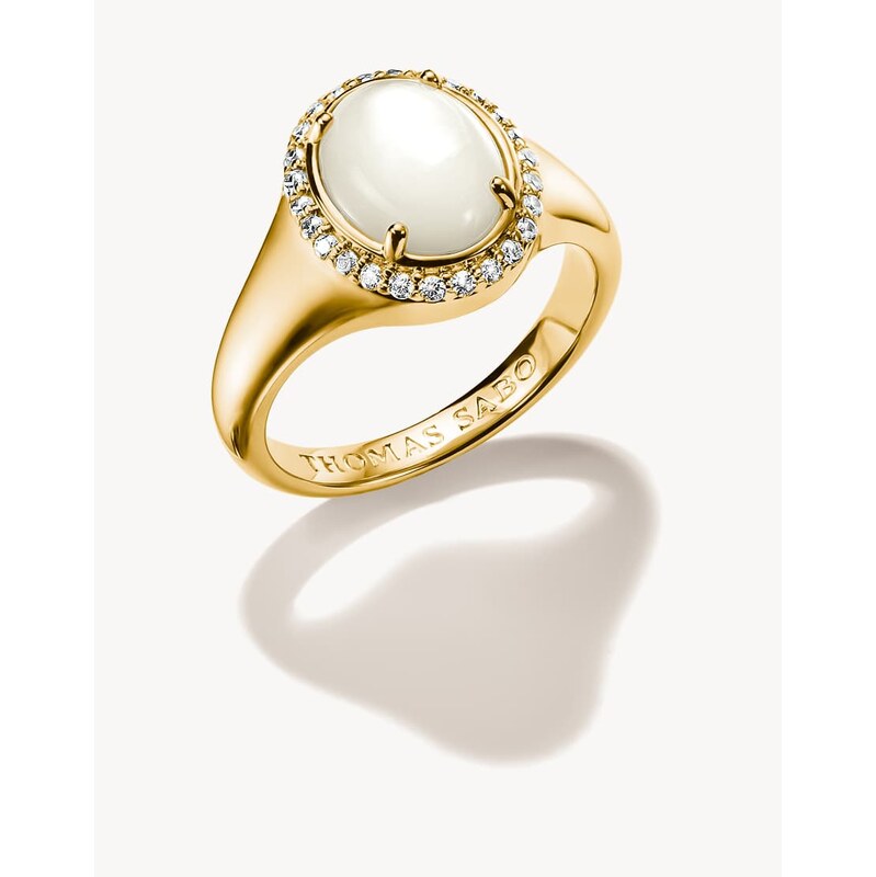 Thomas Sabo Halo ring with mother-of-pearl and white zirconia in