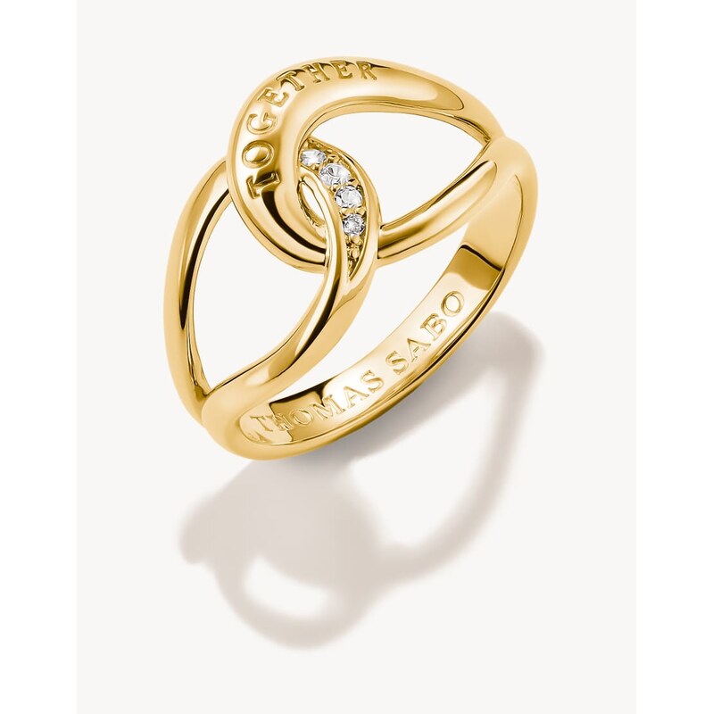 Thomas Sabo Ring together with white zirconia in yellow gold,