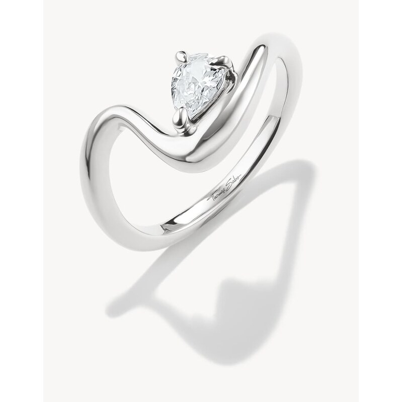 Thomas Sabo Ring with white zirconia in teardrop shape in silver