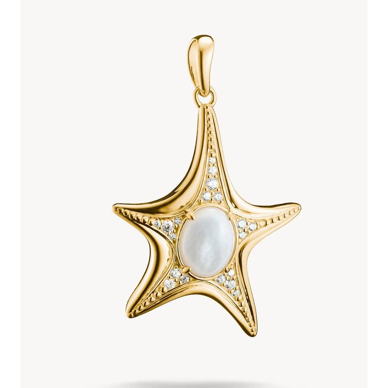 Thomas Sabo Pendant starfish with mother-of-pearl in yellow gold