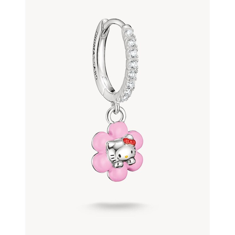 Thomas Sabo Hello kitty single hoop earring flower with white
