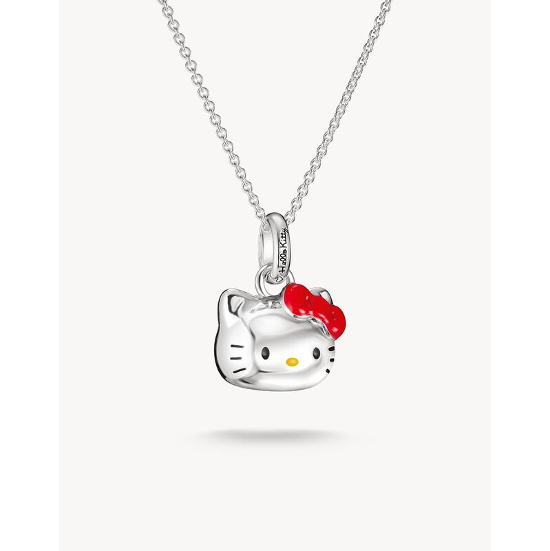 Thomas Sabo Hello kitty necklace red bow in silver, black, red,