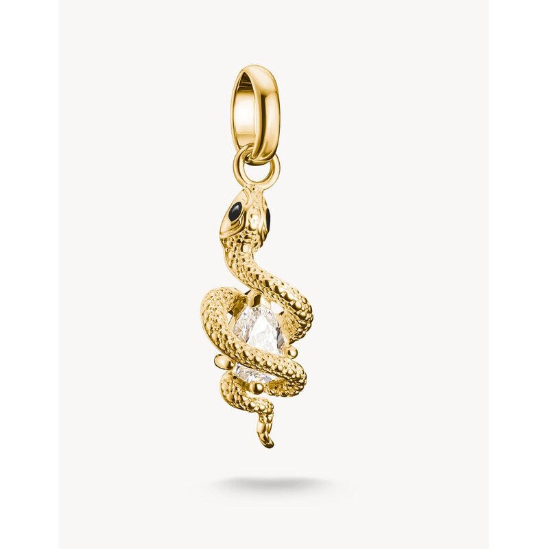 Thomas Sabo Charm pendant snake with stone connect gold-plated