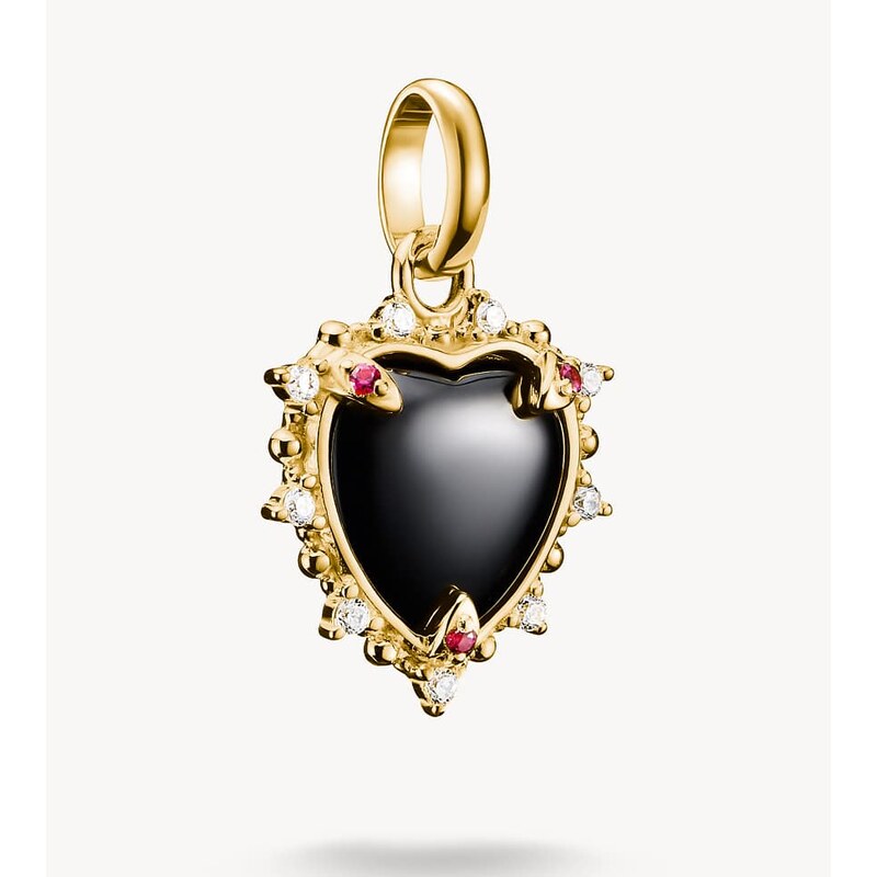 Thomas Sabo Charm pendant black vintage heart with stones