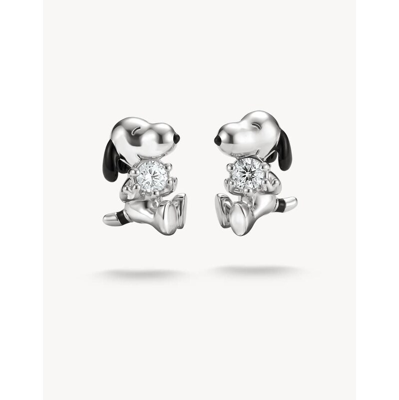 Thomas Sabo Peanuts snoopy stud earrings white zirconia silver