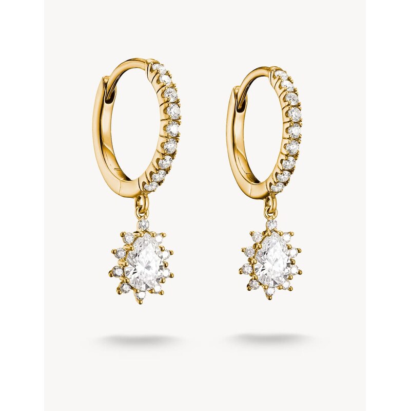 Thomas Sabo Hoop earrings with white zirconia in teardrop shape