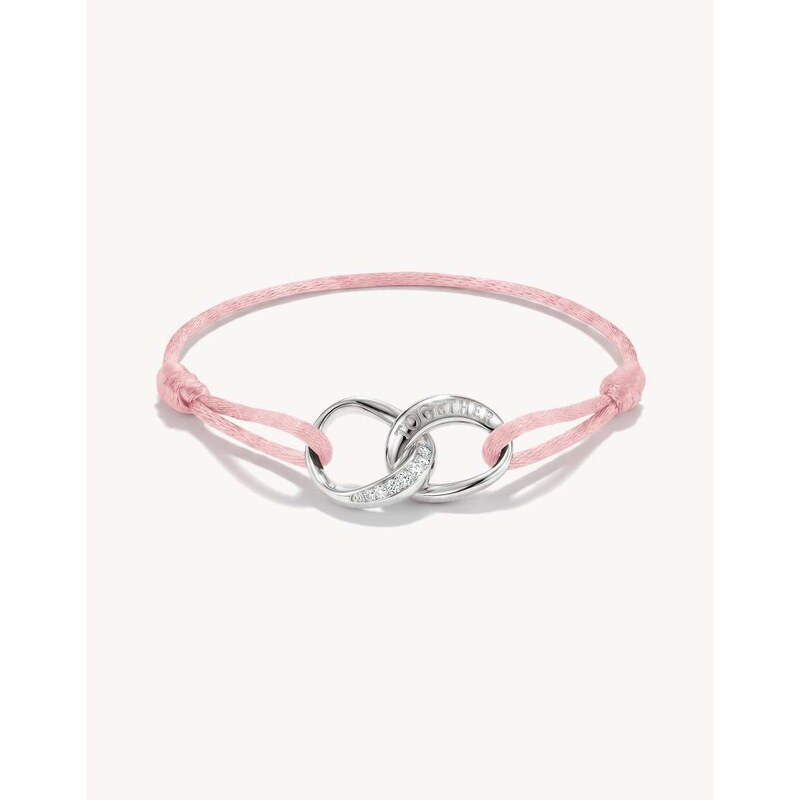 Thomas Sabo Textile bracelet together pink with white zirconia