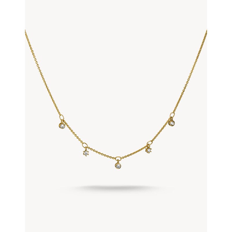 Thomas Sabo Chain with white zirconia in yellow gold, white