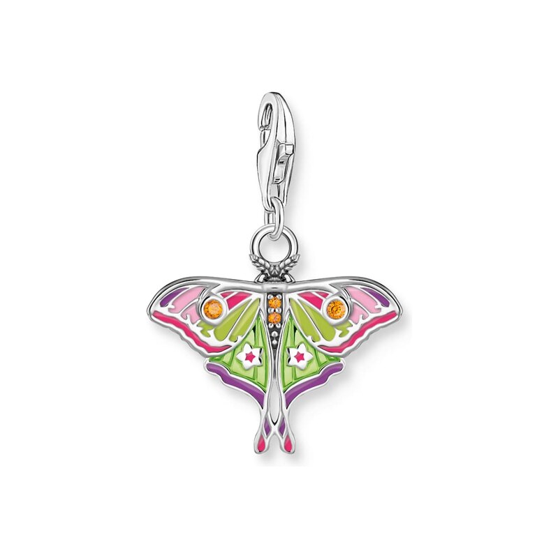 Thomas Sabo Silver charm pednant in colourful moth design in