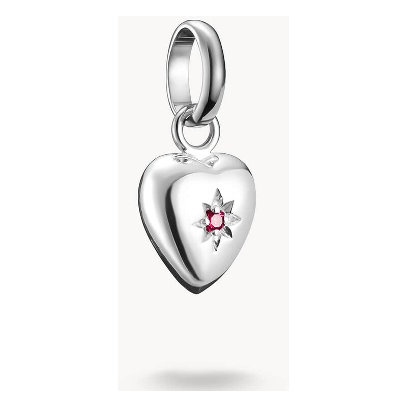 Thomas Sabo Charm pendant heart with star connect silver in red,