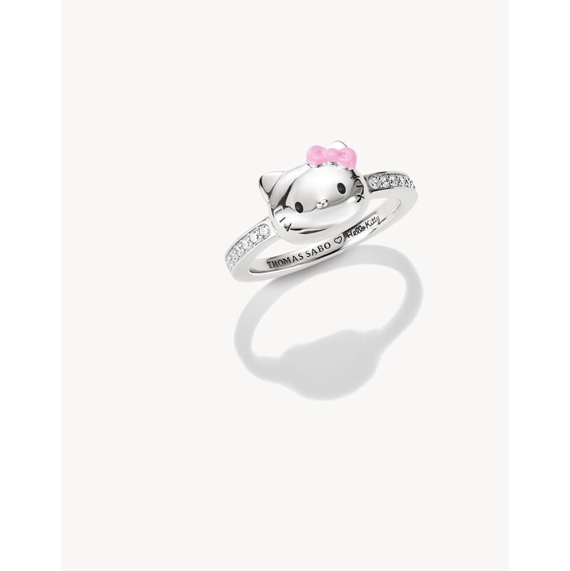 Thomas Sabo Hello kitty ring pink bow in silver, black, white,