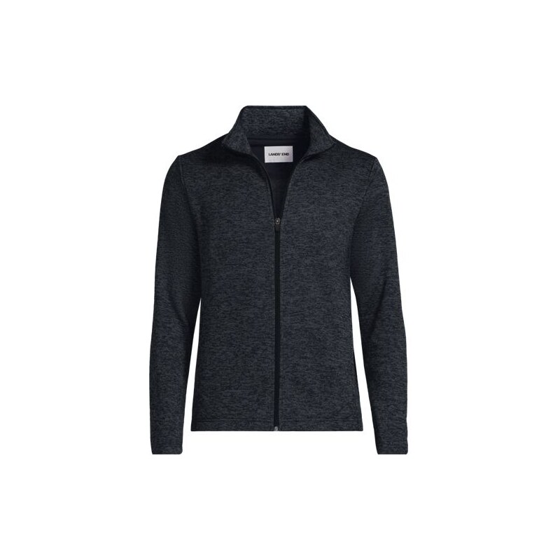 Zip Front Fleece Jacket, Men, size: L, regular, Black, Polyester