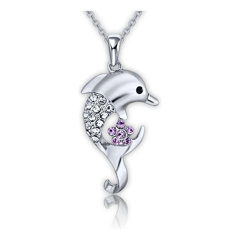 Elanis Jewel Náhrdelník Veselý delfín s krystaly Swarovski
