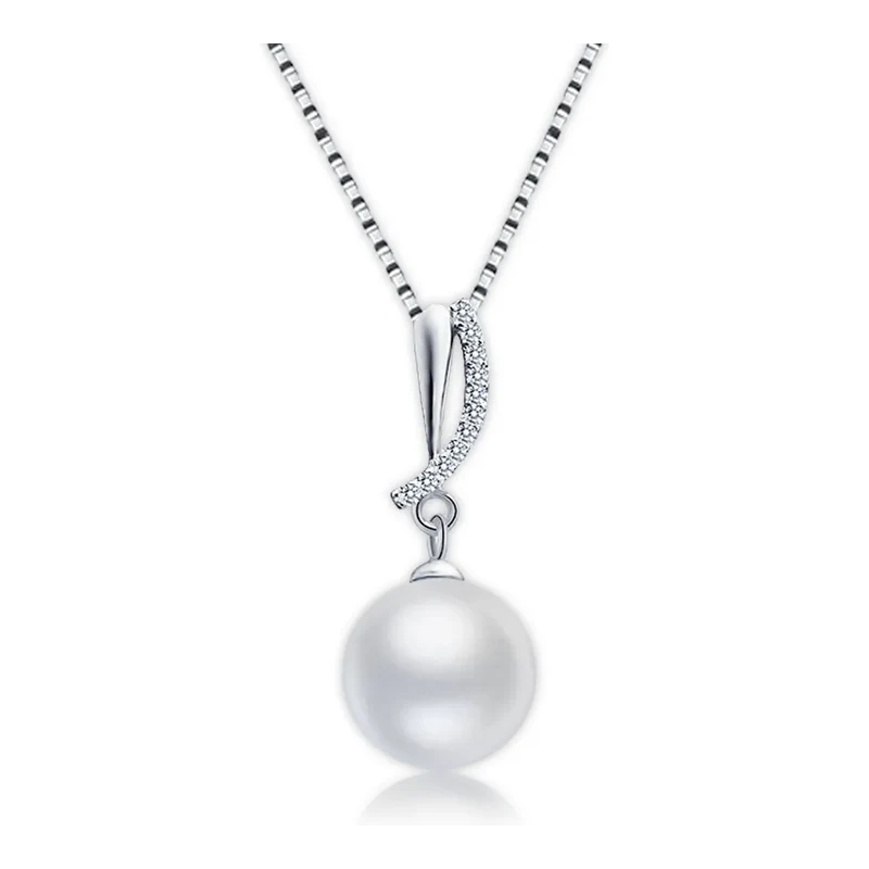 Elanis Jewel Perlový náhrdelník Ocean White Pearl se zirkony
