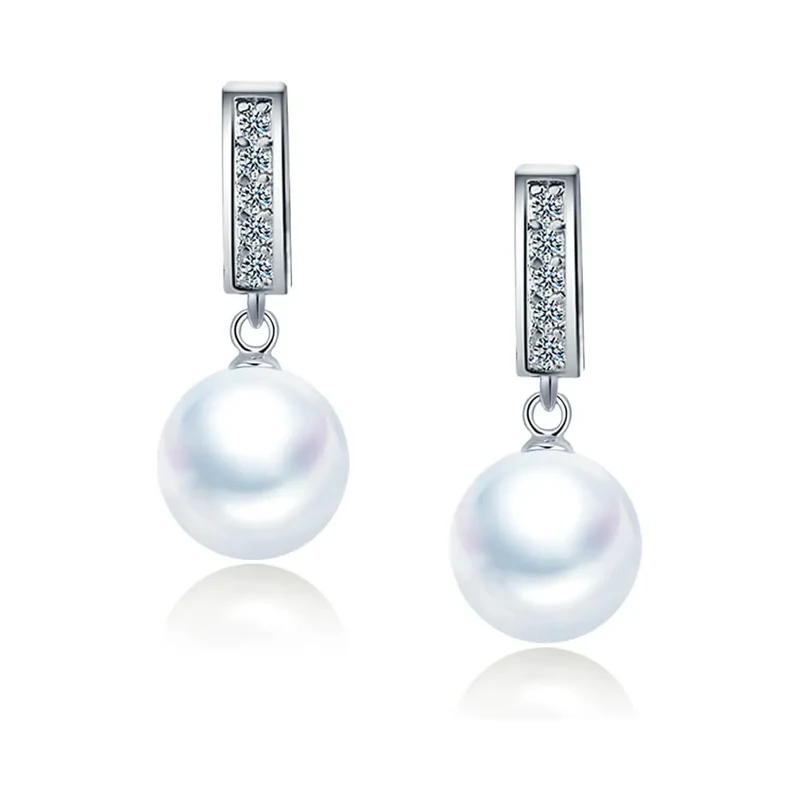 Elanis Jewel Perlové náušnice Giselle White Pearl se zirkony