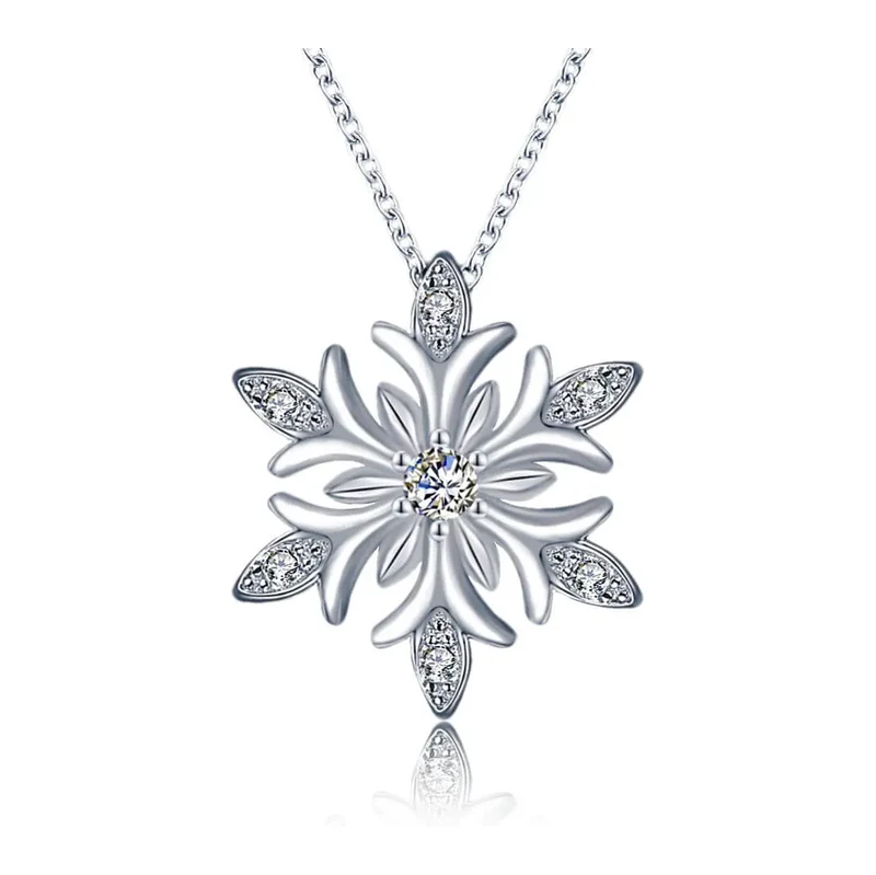 Elanis Jewel Třpytivý náhrdelník Crystal Snowflake se zirkony