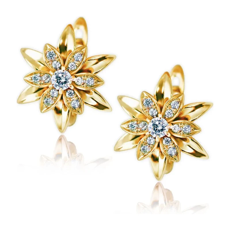 Elanis Jewel Květinové náušnice La Diamantina Lilianna Gold se