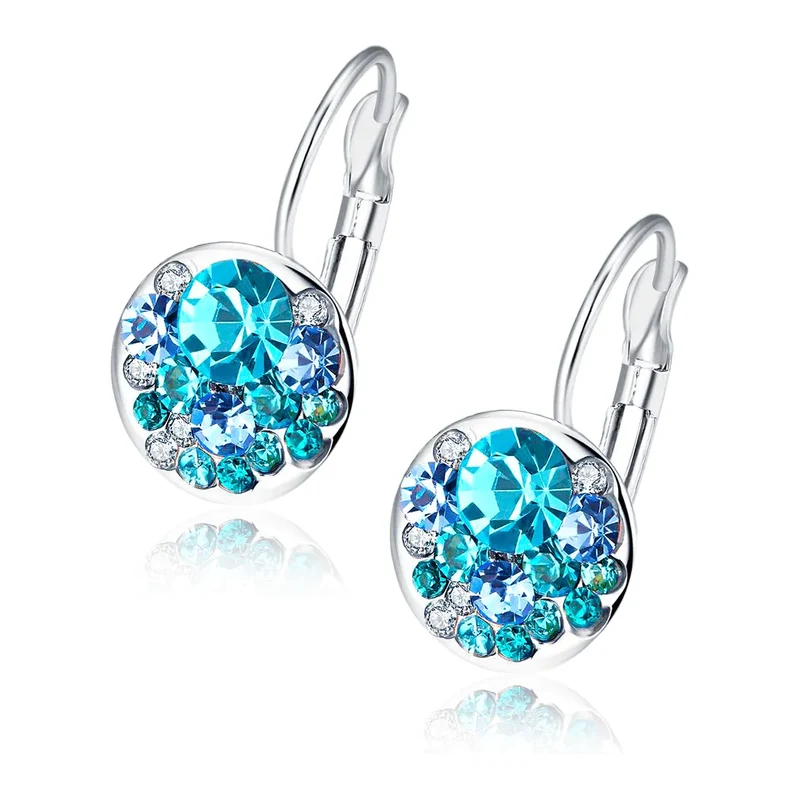 Elanis Jewel Romantické náušnice Brillance Blue Dream s krystaly