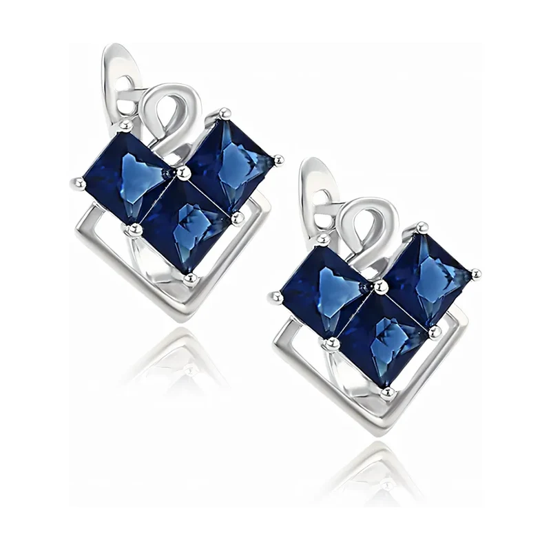 Elanis Jewel Kosočtvercové náušnice Brillance Sierra Royal Blue