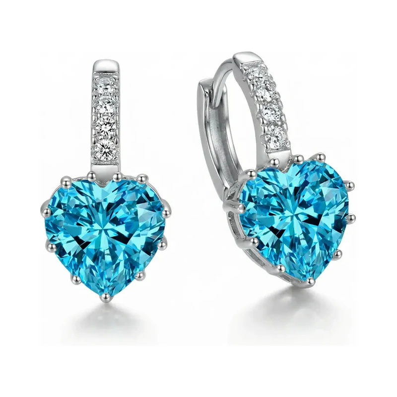 Elanis Jewel Náušnice Brillance Lovely Lake Blue s krystaly
