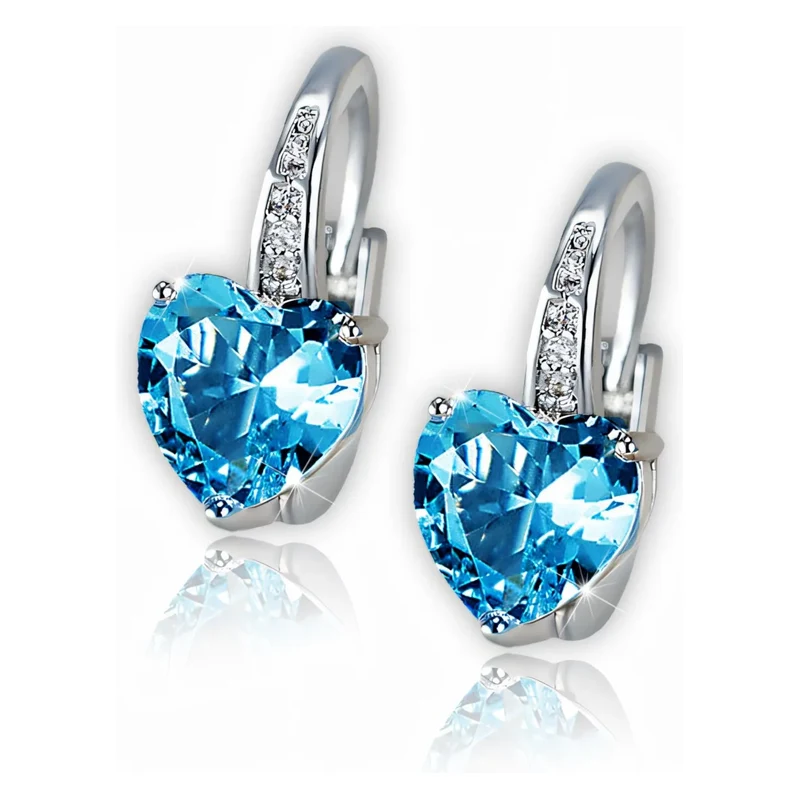 Elanis Jewel Náušnice Brillance Julia Lake Blue se zirkony