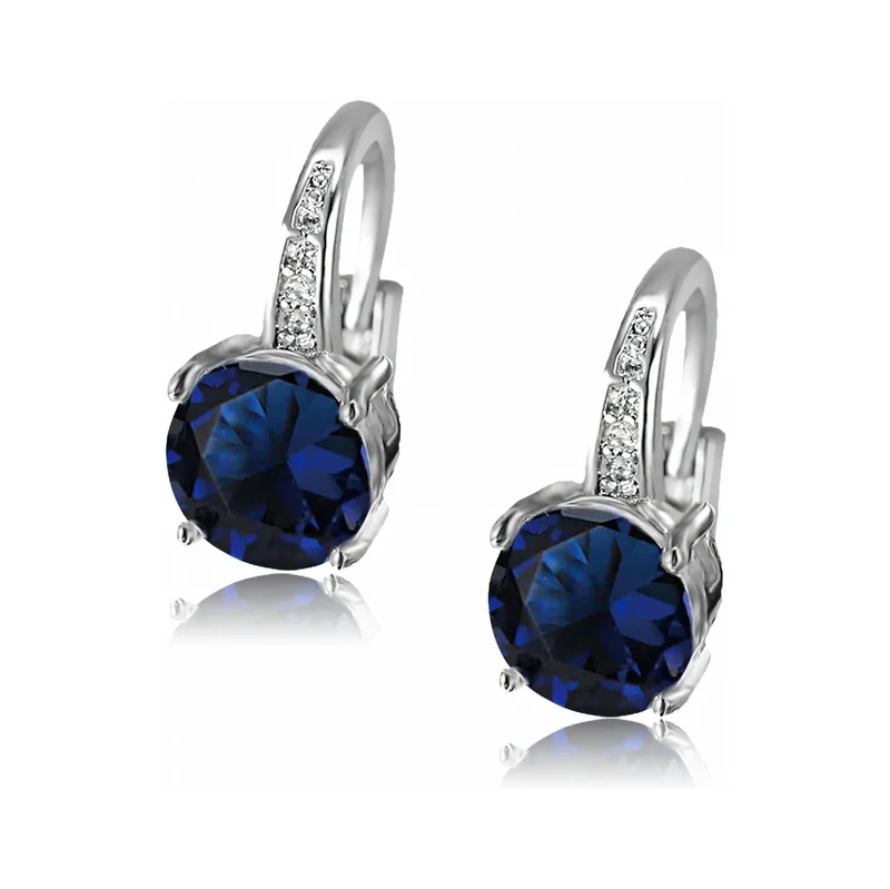 Elanis Jewel Náušnice Brillance Elena Royal Blue se zirkony