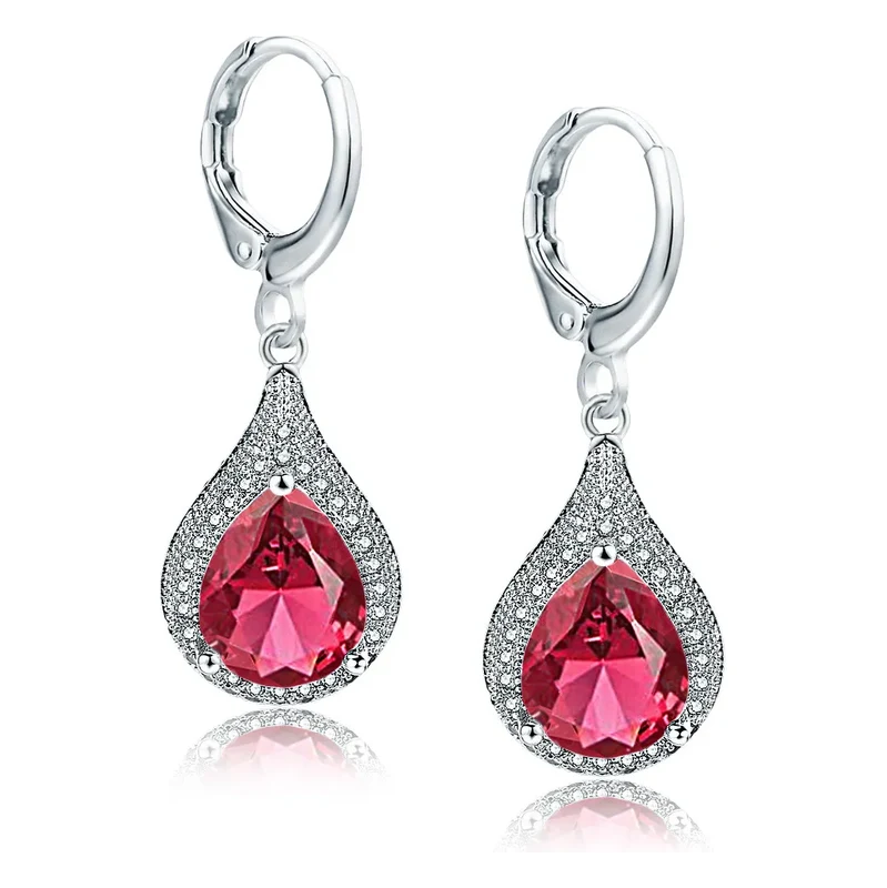 Elanis Jewel Náušnice Brillance Priscilla Red s krystaly