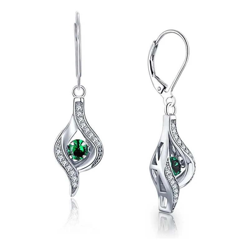 Elanis Jewel Elegantní náušnice Brillance Gloria Smaragd Green