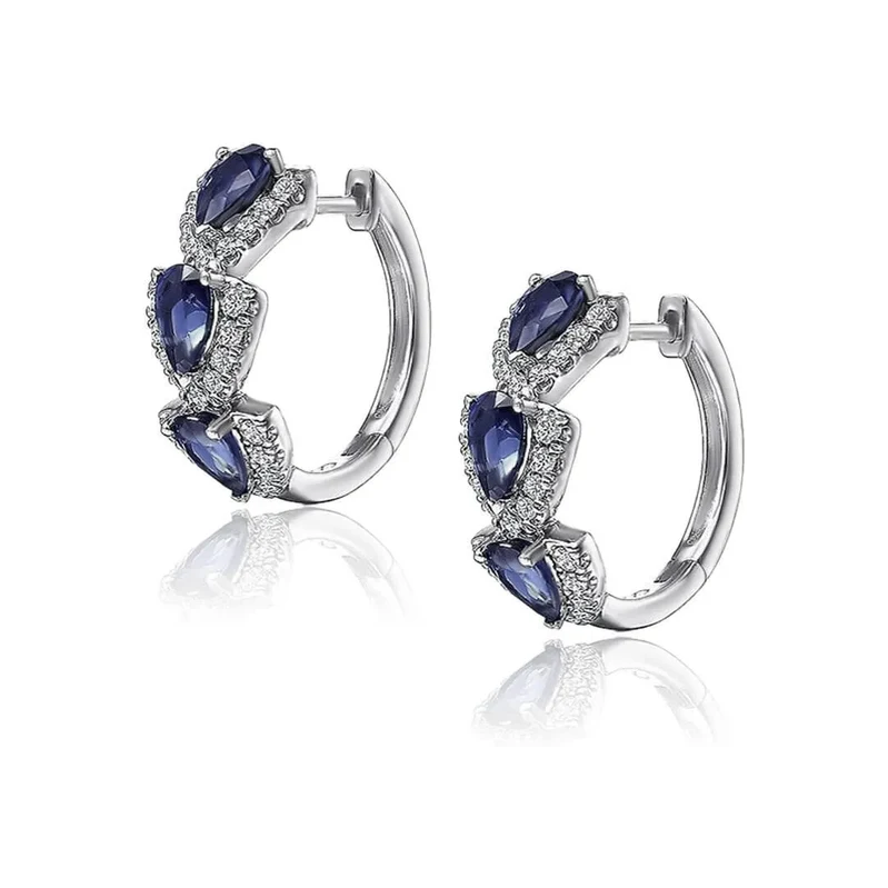 Elanis Jewel Náušnice Brillance Xenia Royal Blue se zirkony