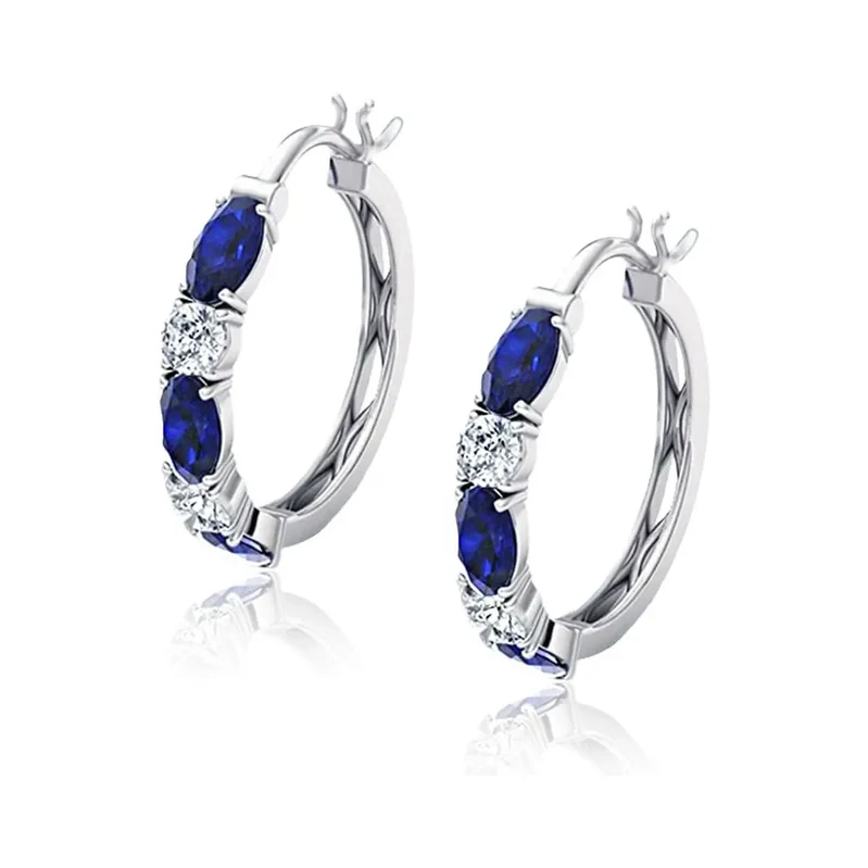 Elanis Jewel Kruhové náušnice Brillance Lara Royal Blue se