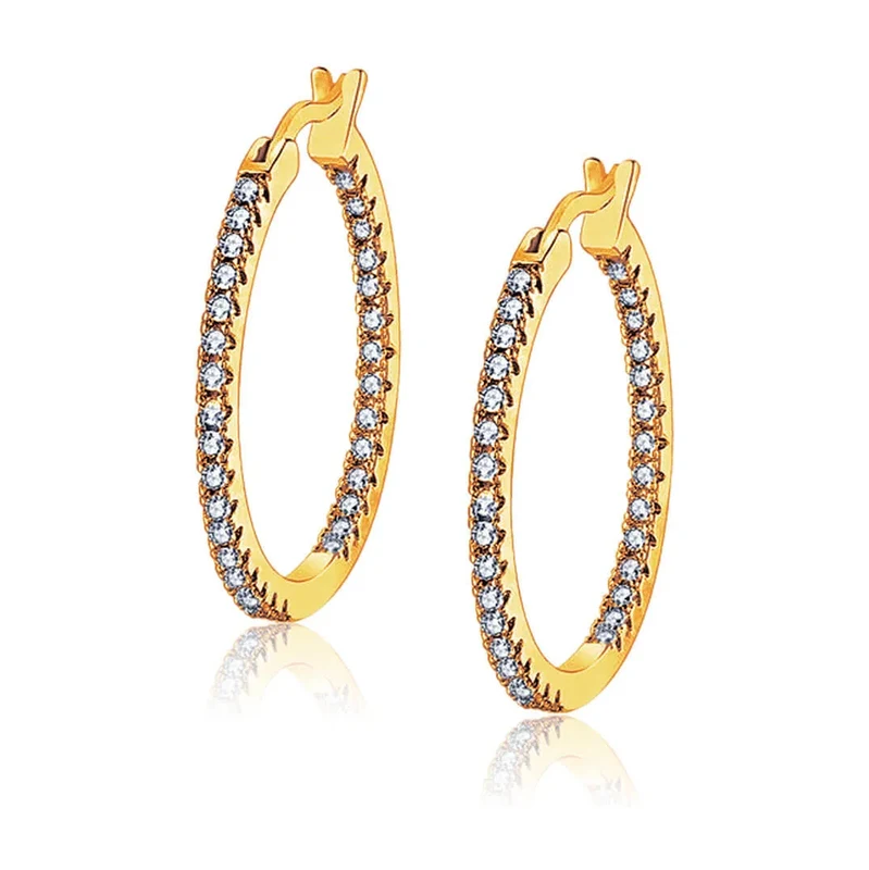 Elanis Jewel Pozlacené kruhové náušnice Brillance Vivien Gold se