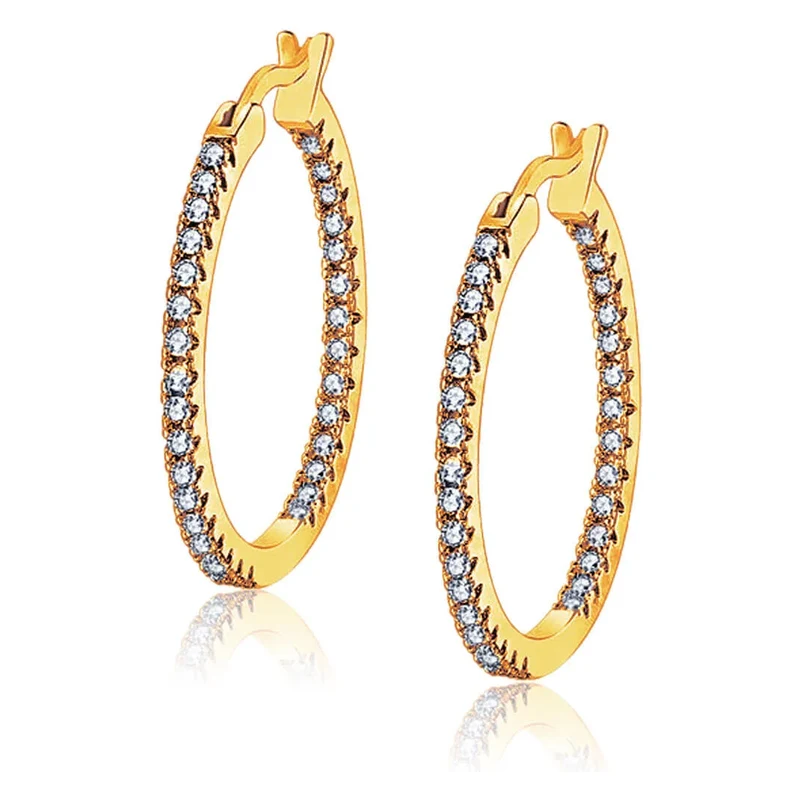 Elanis Jewel Pozlacené kruhové náušnice Brillance Vivien Gold se