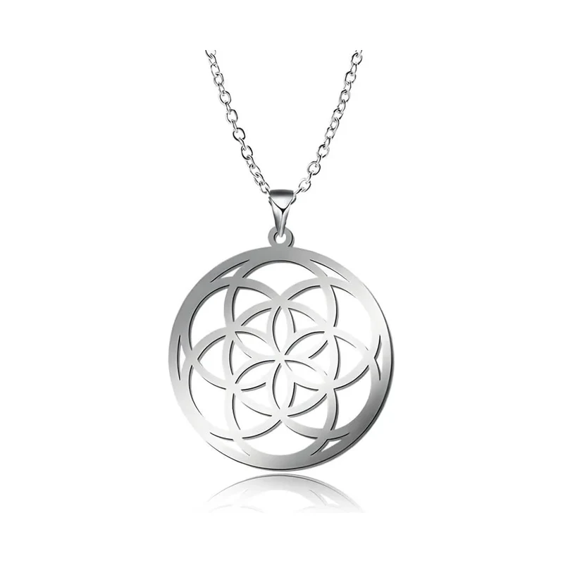 Elanis Jewel Designový náhrdelník Květina života z nerezové