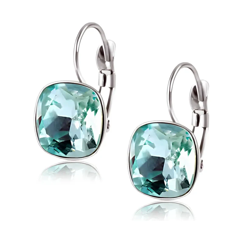 Elanis Jewel Náušnice Princess Aquamarine s krystalem Swarovski
