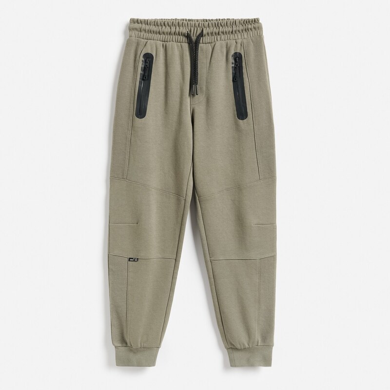 Reserved - Sportovní kalhoty joggers - hnědozelená