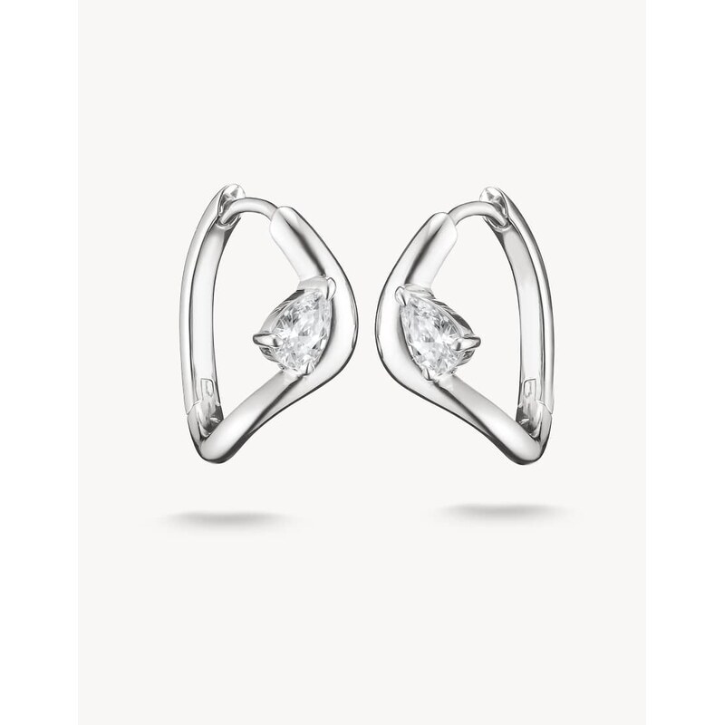 Thomas Sabo Hoop earrings with white zirconia in teardrop shape