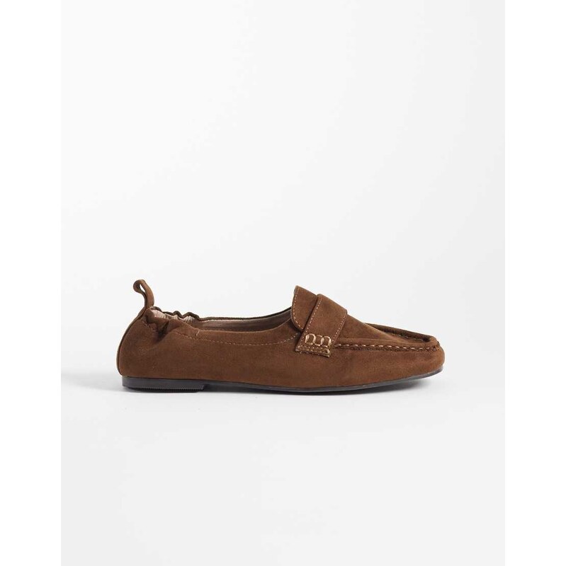 Glamorous loafers in brown suedette