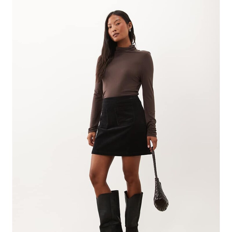 Nobodys Child Petite Russell cord front pocket detail mini skirt