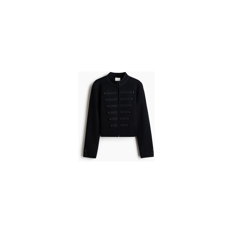 H&M - Button-detail knitted cardigan - Černá