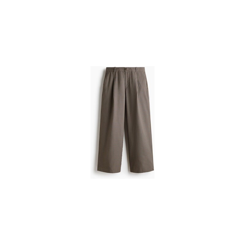 H&M - Široké elegantní kalhoty Oversized Fit - Světlá Hnědošedá
