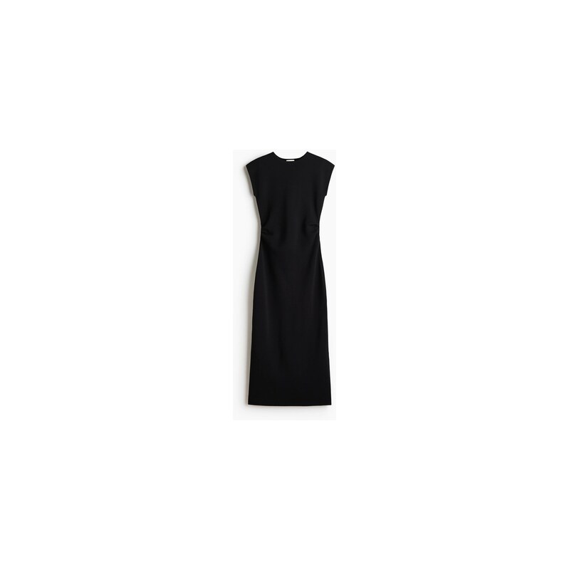 H&M - Řasené midi šaty - Černá