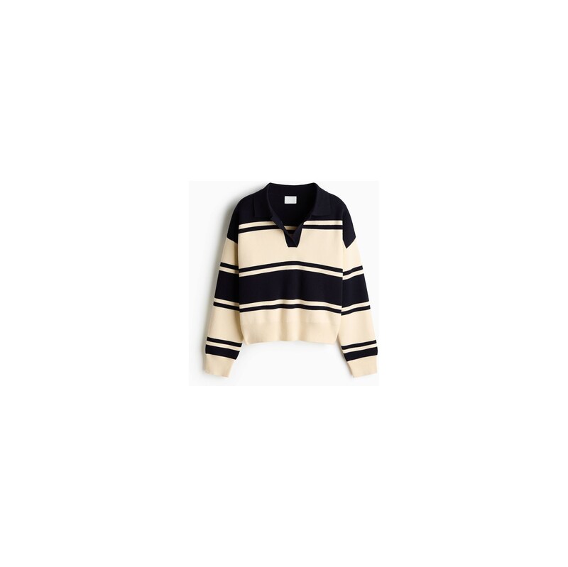 H&M - Oversized tops límečkem - Námořnická Modř/Proužky