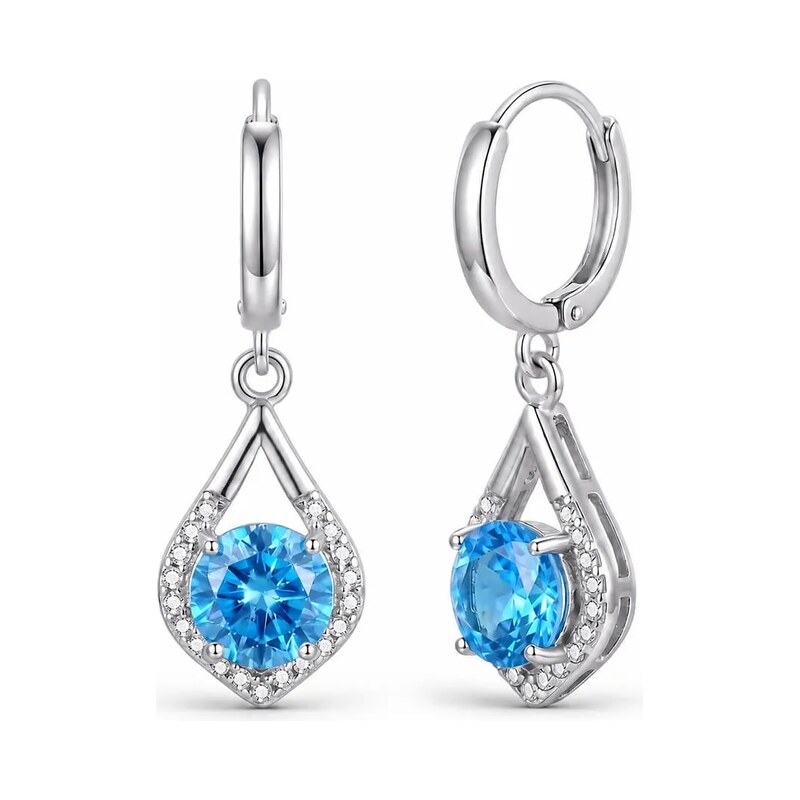 Elanis Jewel Náušnice Brillance Elisa Sea Blue s krystaly