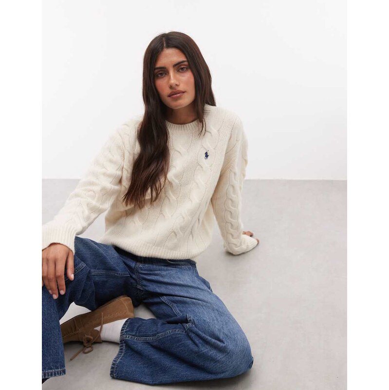 Polo Ralph Lauren icon logo straight fit exploded cable knit