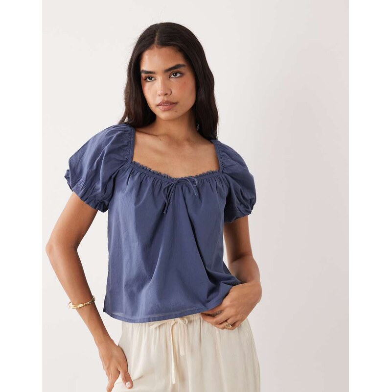 Cotton On daydream babydoll top in navy