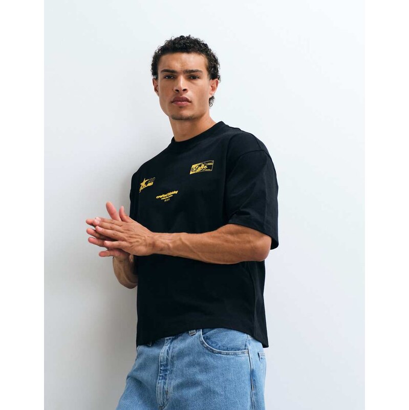 ASOS DESIGN boxy oversized t-shirt with CEU street graphic in