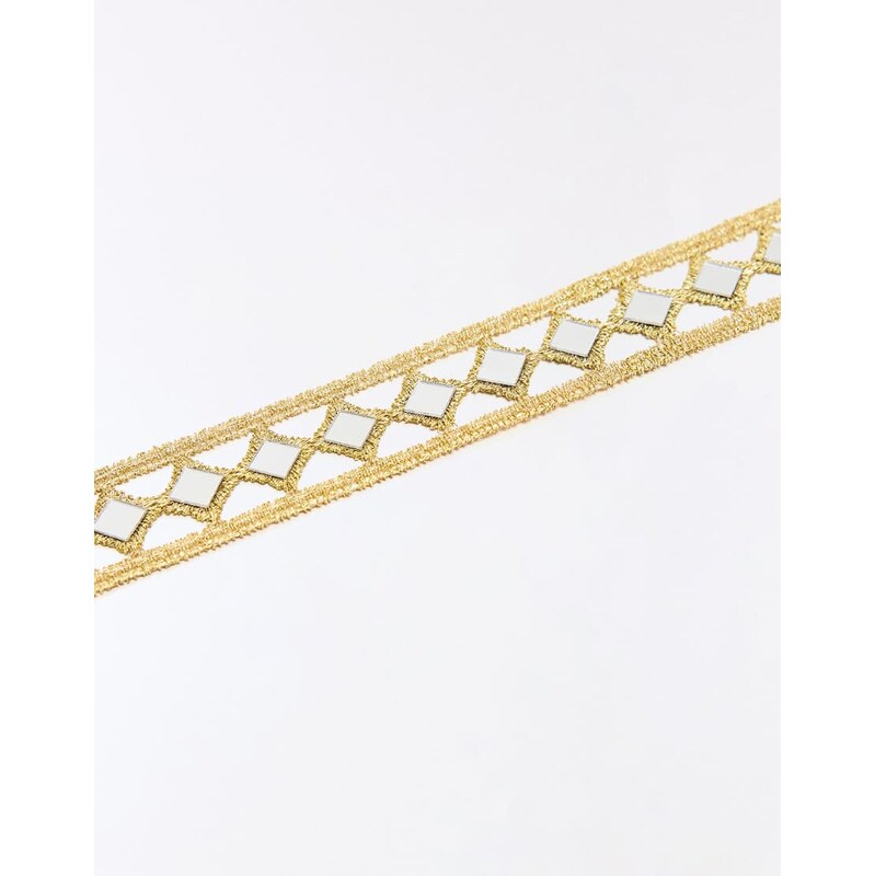 Bershka Mirror choker necklace in gold