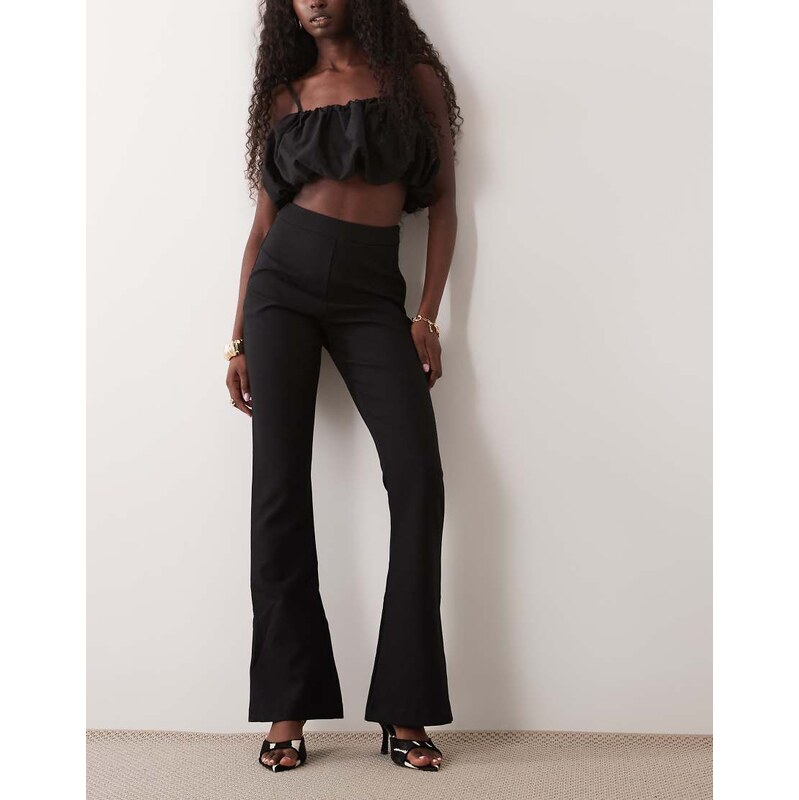 ASOS LUXE flared tailored trouser in black