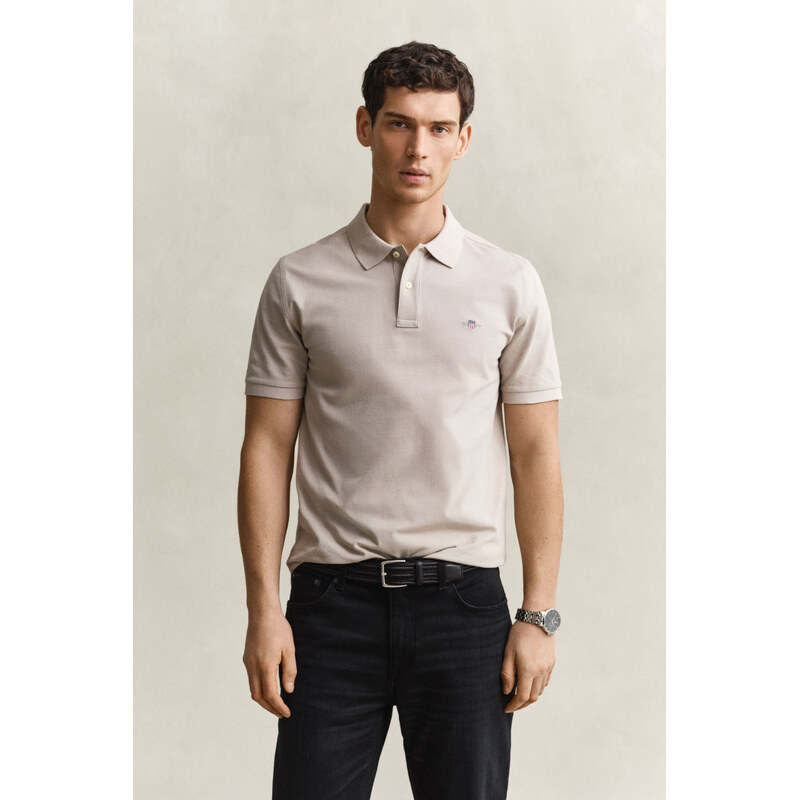 POLOKOŠILE GANT REG SHIELD SS PIQUE POLO CLAY BEIGE